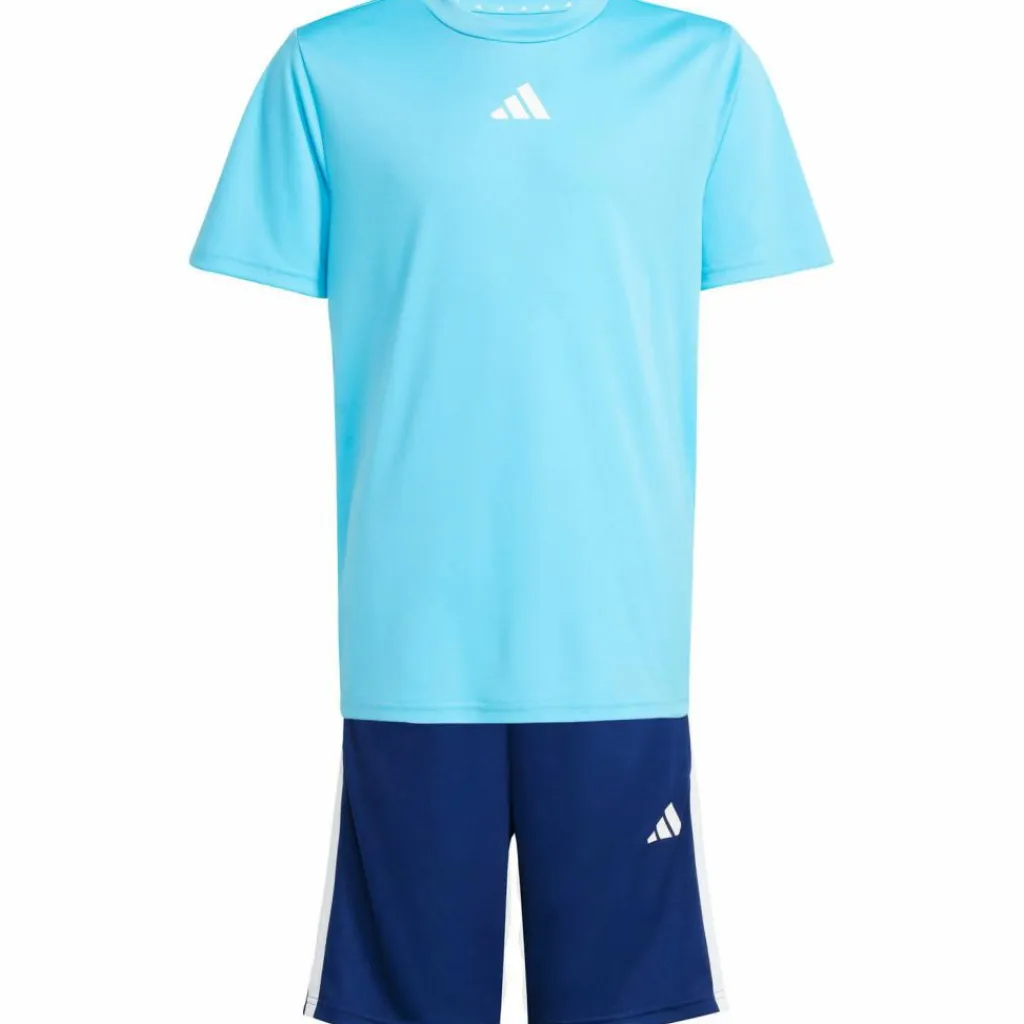 adidas Trainingsanzüge<· TRAIN ESSENTIALS 3 STRIPES bright cyan-white