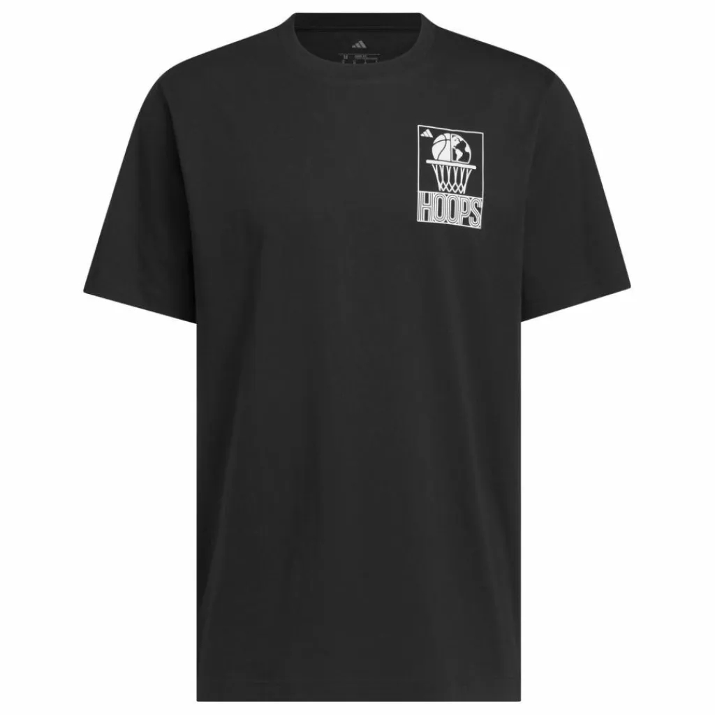 adidas Basketball|Basketball<· World Wide Hoops Graphic T-Shirt Black