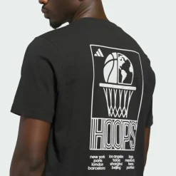 adidas Basketball|Basketball<· World Wide Hoops Graphic T-Shirt Black