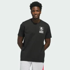 adidas Basketball|Basketball<· World Wide Hoops Graphic T-Shirt Black