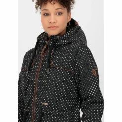 ALIFE AND KICKIN Winterjacken<· CHARLOTTE II COAT black dots