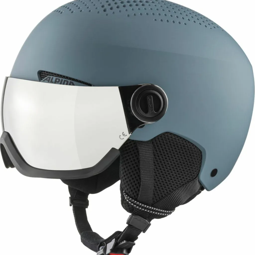ALPINA Skihelme|Schutzausrüstung<· Arber Visor Q-Lite dirt-blue matt