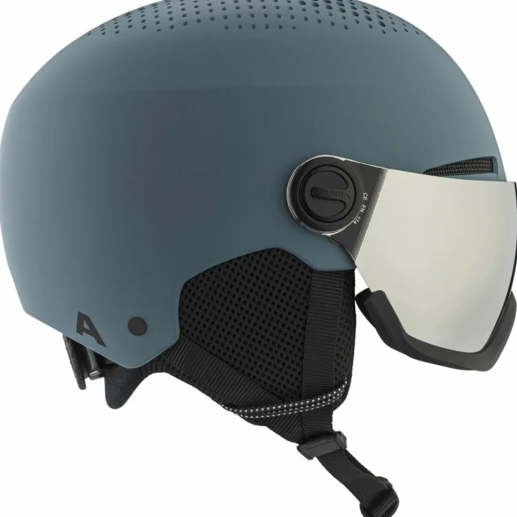 ALPINA Skihelme|Schutzausrüstung<· Arber Visor Q-Lite dirt-blue matt