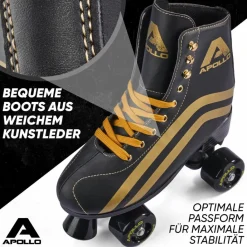 Apollo Inlineskating<· Classic Roller Retro lunanova-schwarzgold