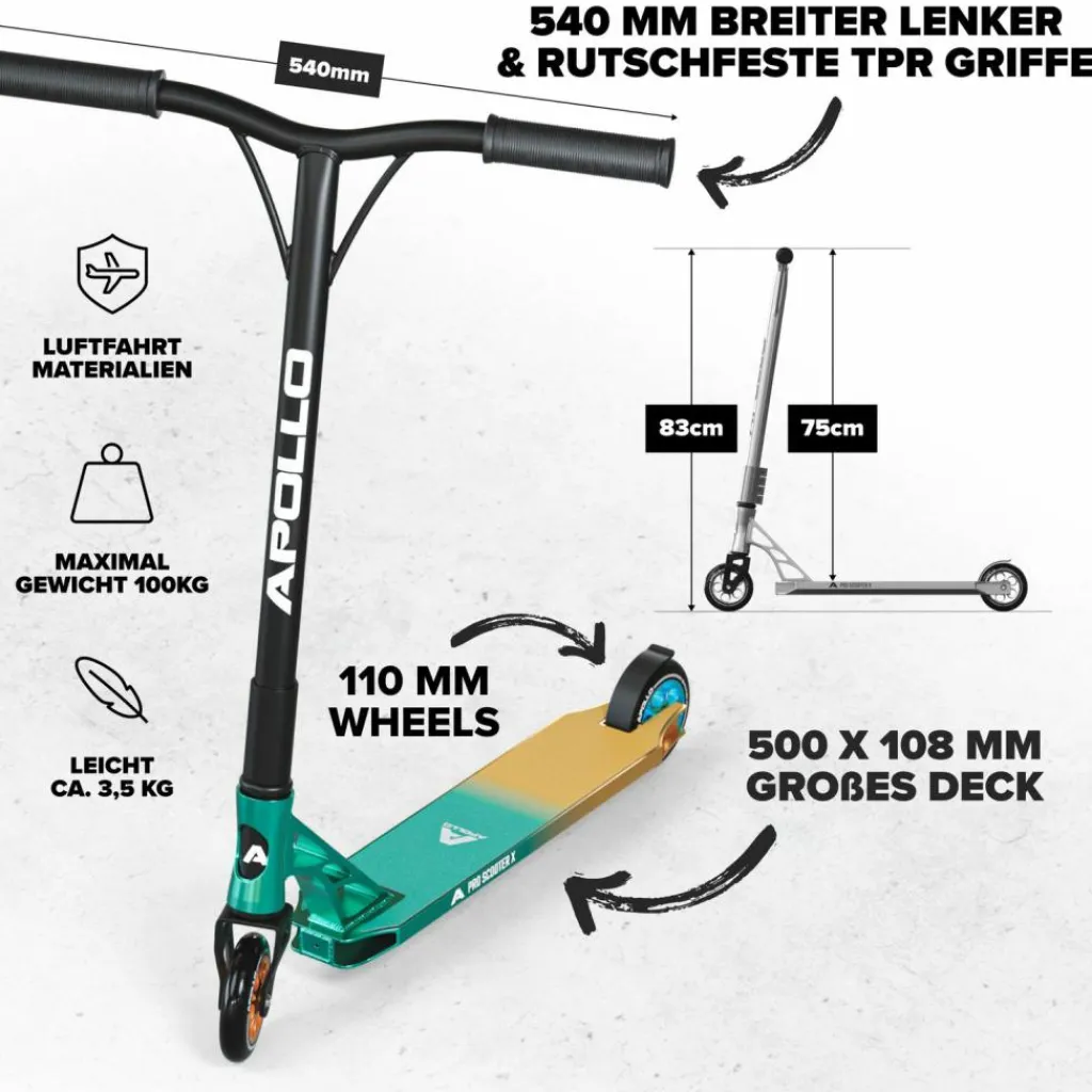 Apollo Skateboarding<· Genesis Pro X - Türkis/Gold türkis-gold
