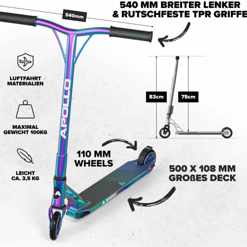 Apollo Skateboarding<· Genesis Pro X - Full rainbow