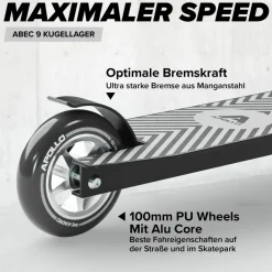 Apollo Skateboarding<· Genius Pro 4.0 schwarz-silber