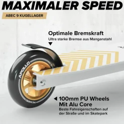 Apollo Skateboarding<· Genius Pro 4.0 weiß-gold