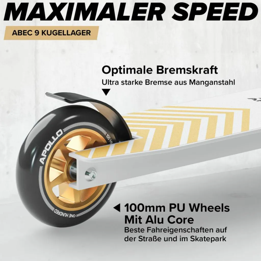 Apollo Skateboarding<· Genius Pro 4.0 weiß-gold