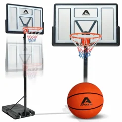 Apollo Basketball|Basketball<· Outdoor Korb Set mit Ständer schwarz-wei&szlig;