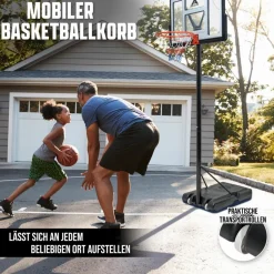 Apollo Basketball|Basketball<· Outdoor Korb Set mit Ständer schwarz-wei&szlig;