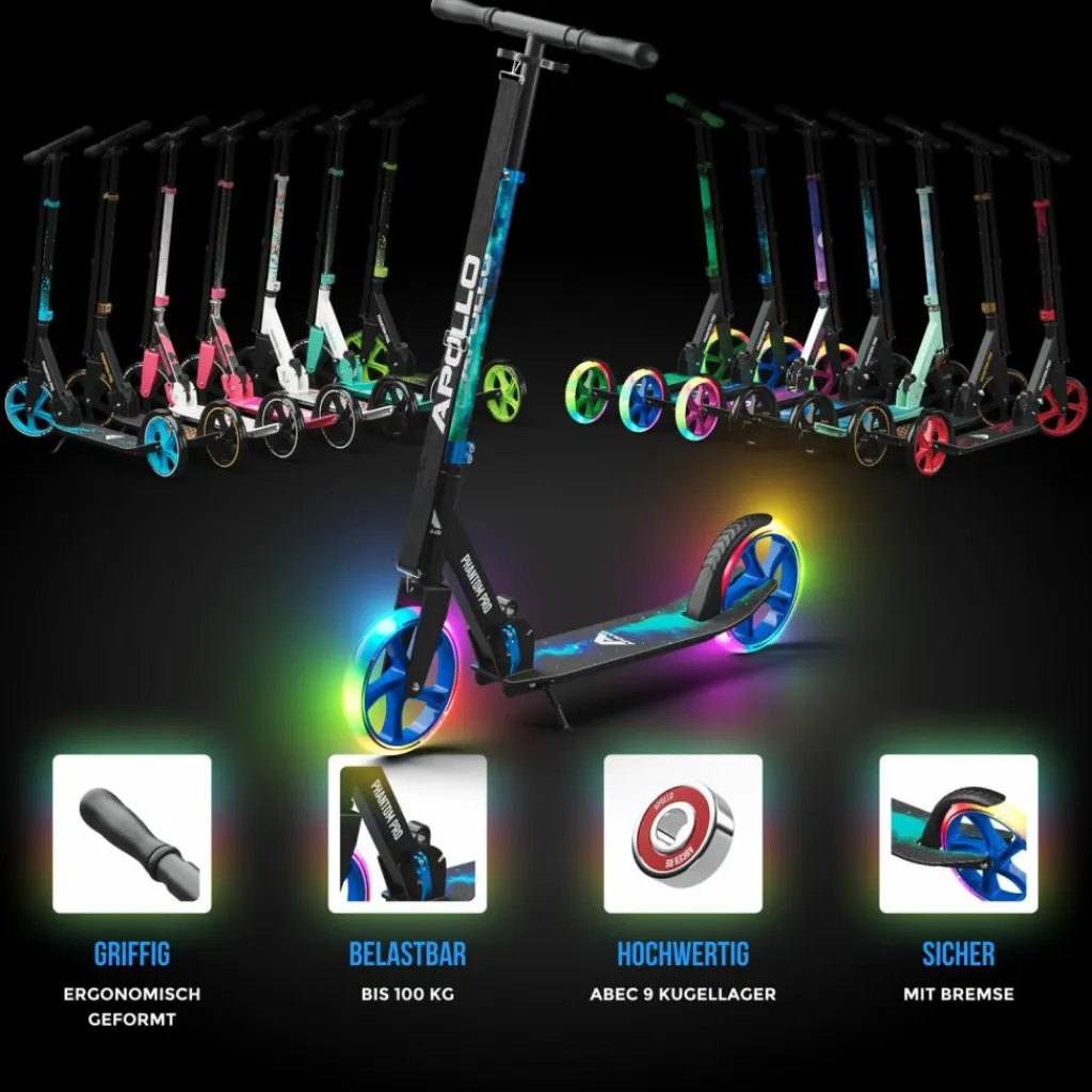 Apollo Skateboarding<· Phantom Pro LED Universe universe-blau