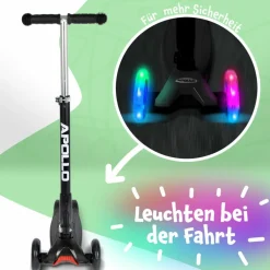 Apollo Skateboarding<· Roller Kids Whiz LED Wheels schwarz