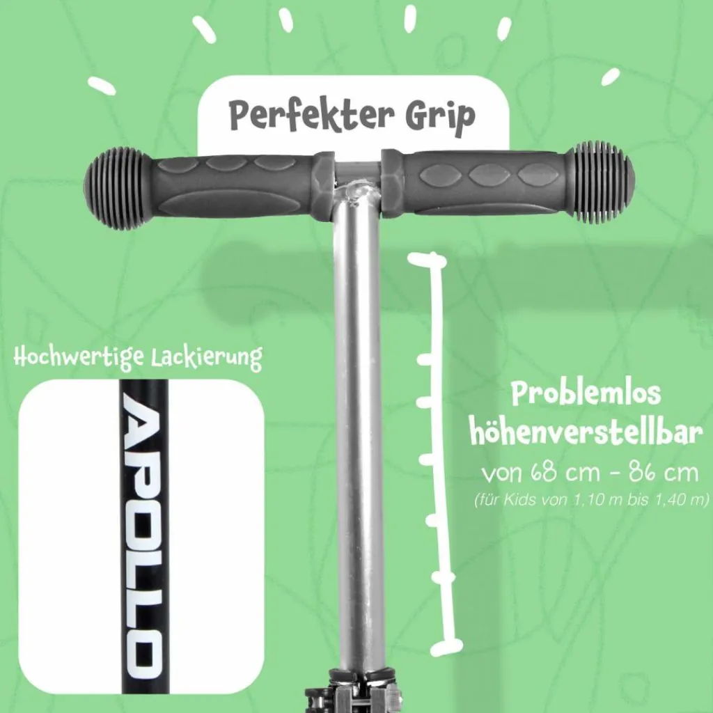 Apollo Skateboarding<· Roller Kids Whiz LED Wheels schwarz