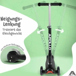 Apollo Skateboarding<· Roller Kids Whiz LED Wheels schwarz