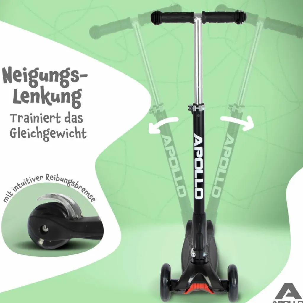 Apollo Skateboarding<· Roller Kids Whiz LED Wheels schwarz