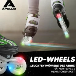 Apollo Inlineskating<· Super Blades LED grün
