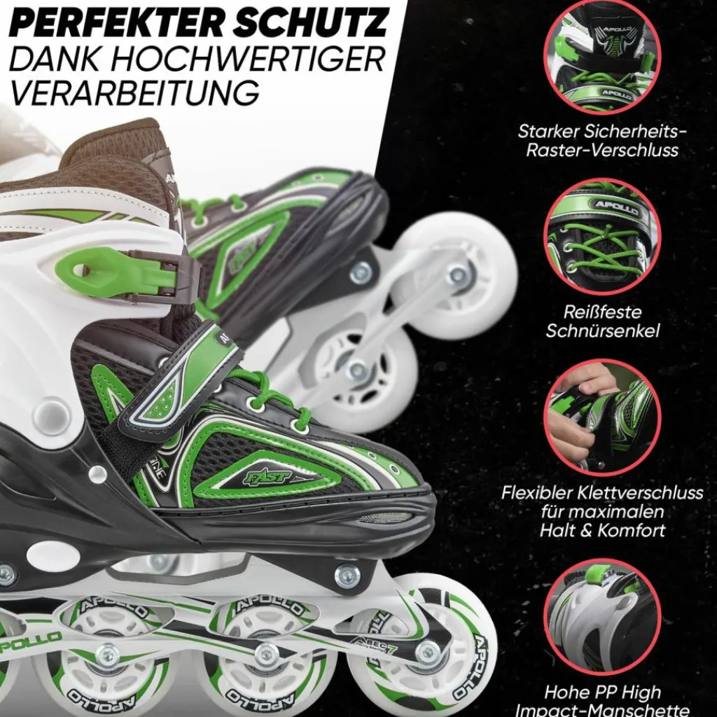 Apollo Inlineskating<· Super Blades LED grün