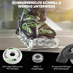 Apollo Inlineskating<· Super Blades LED grün
