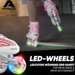 Apollo Inlineskating<· Super Blades LED wei&szlig;-pink