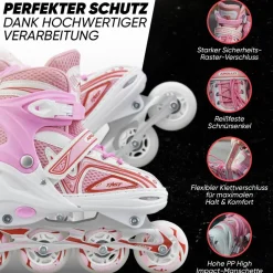 Apollo Inlineskating<· Super Blades LED wei&szlig;-pink
