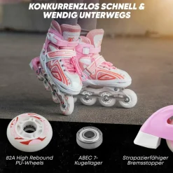 Apollo Inlineskating<· Super Blades LED wei&szlig;-pink