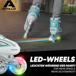 Apollo Inlineskating<· Super Blades LED wei&szlig;-mint