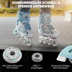 Apollo Inlineskating<· Super Blades LED wei&szlig;-mint