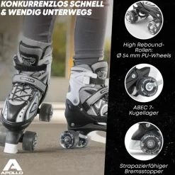 Apollo Inlineskating<· Super Quads X-Pro schwarz
