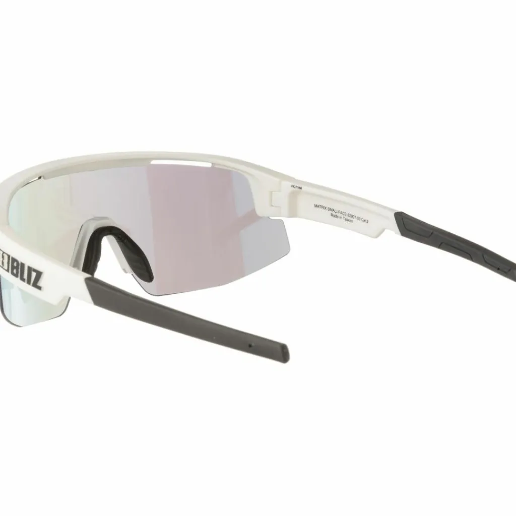 Bliz Fahrradbrillen|Brillen<· Matrix Small matt white-smoke w blue multi