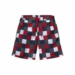 Buffalo Schwimmen<· Badeshorts rot-marine-kariert
