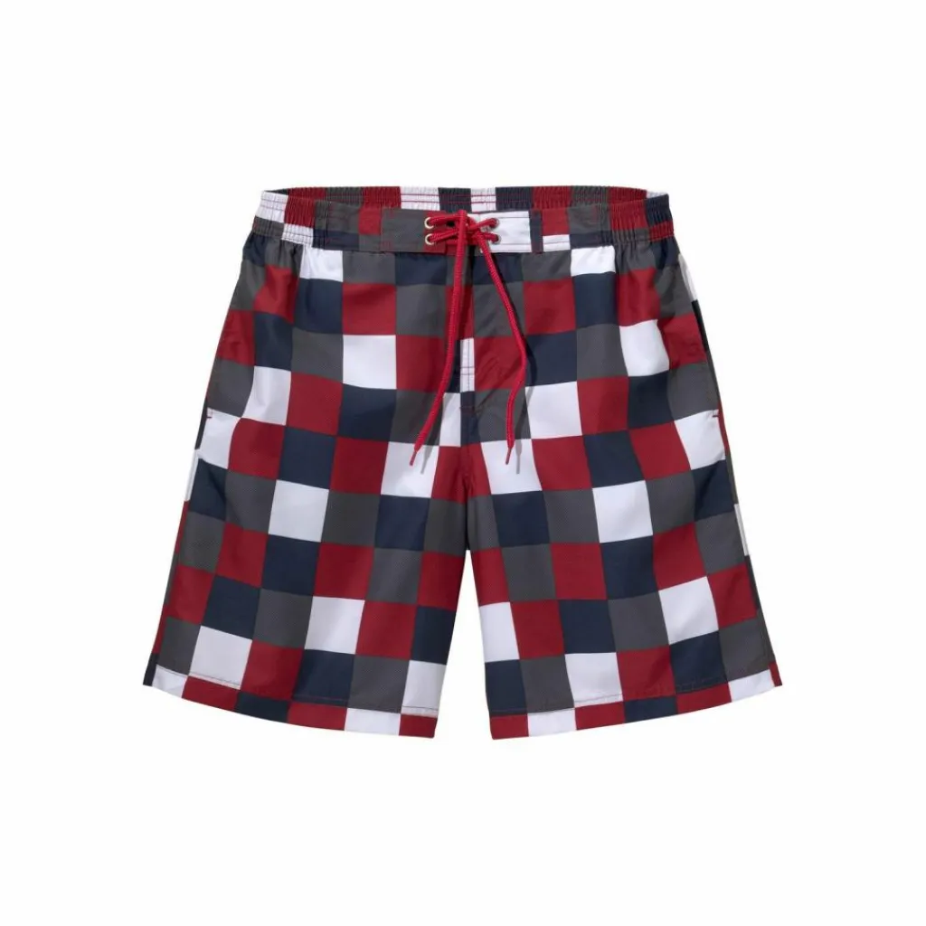 Buffalo Schwimmen<· Badeshorts rot-marine-kariert