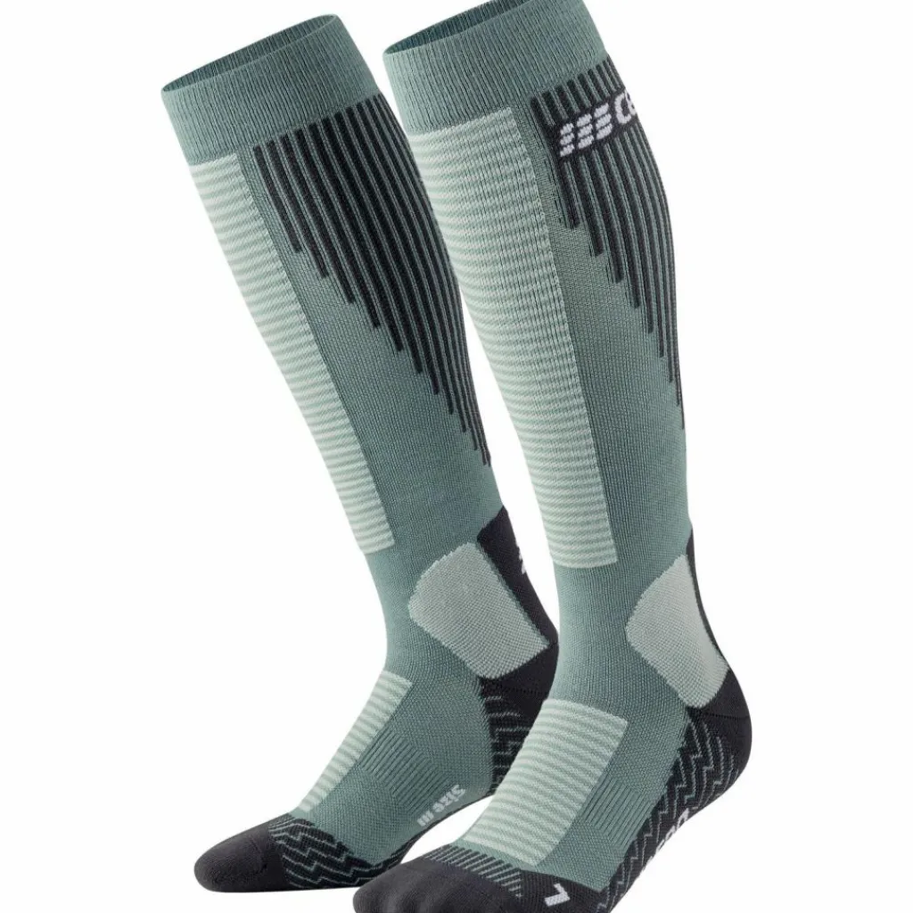 CEP Socken<· KNEE HIGH TOURING SKIING KOMPRESSION blue/grey