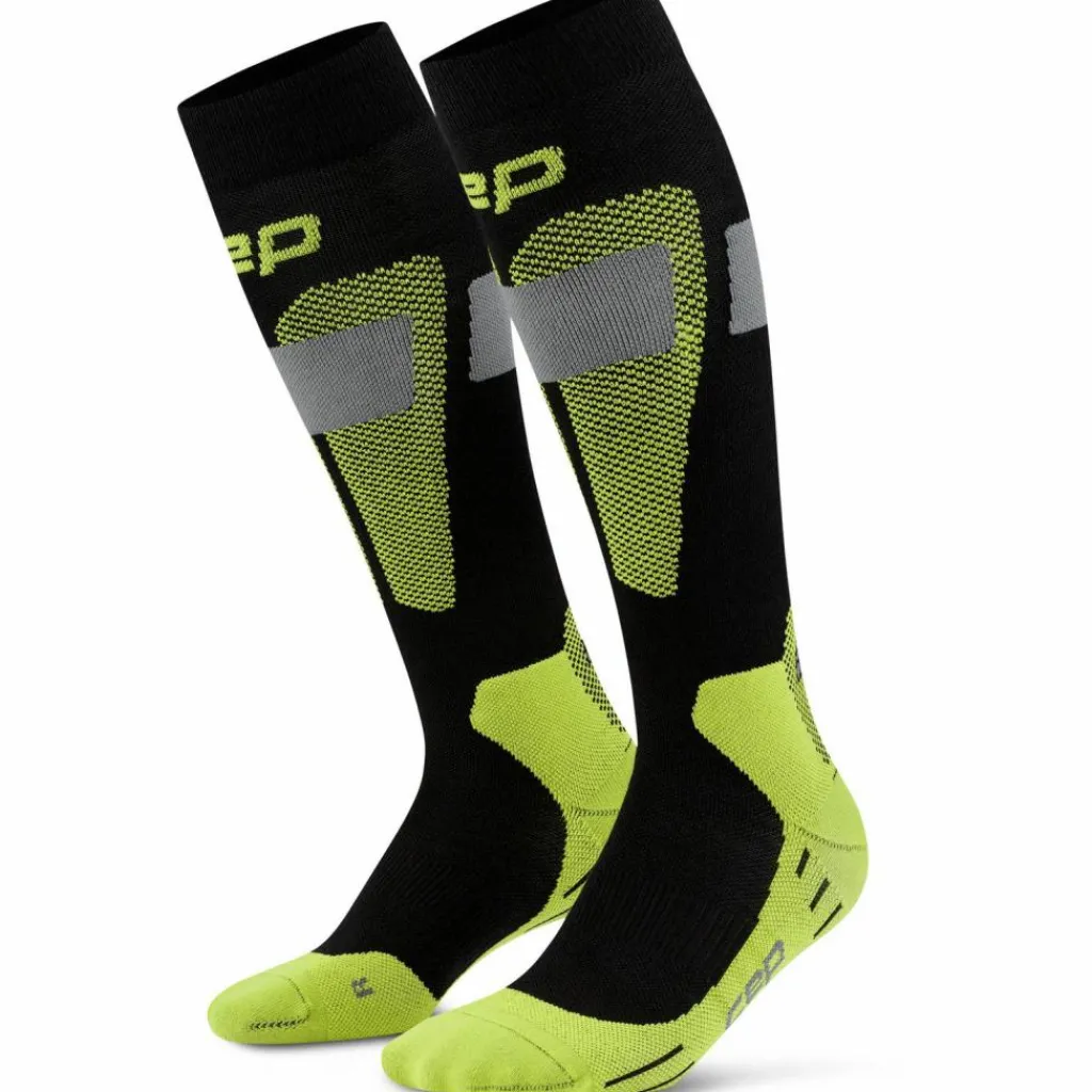 CEP Socken<· Ski Merino black-lime