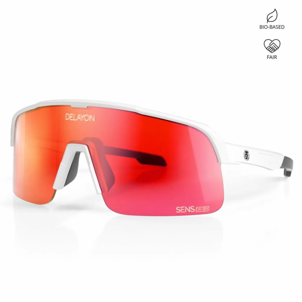 DELAYON Fahrradbrillen|Brillen<· Pulse Matte White-Red VLT 18