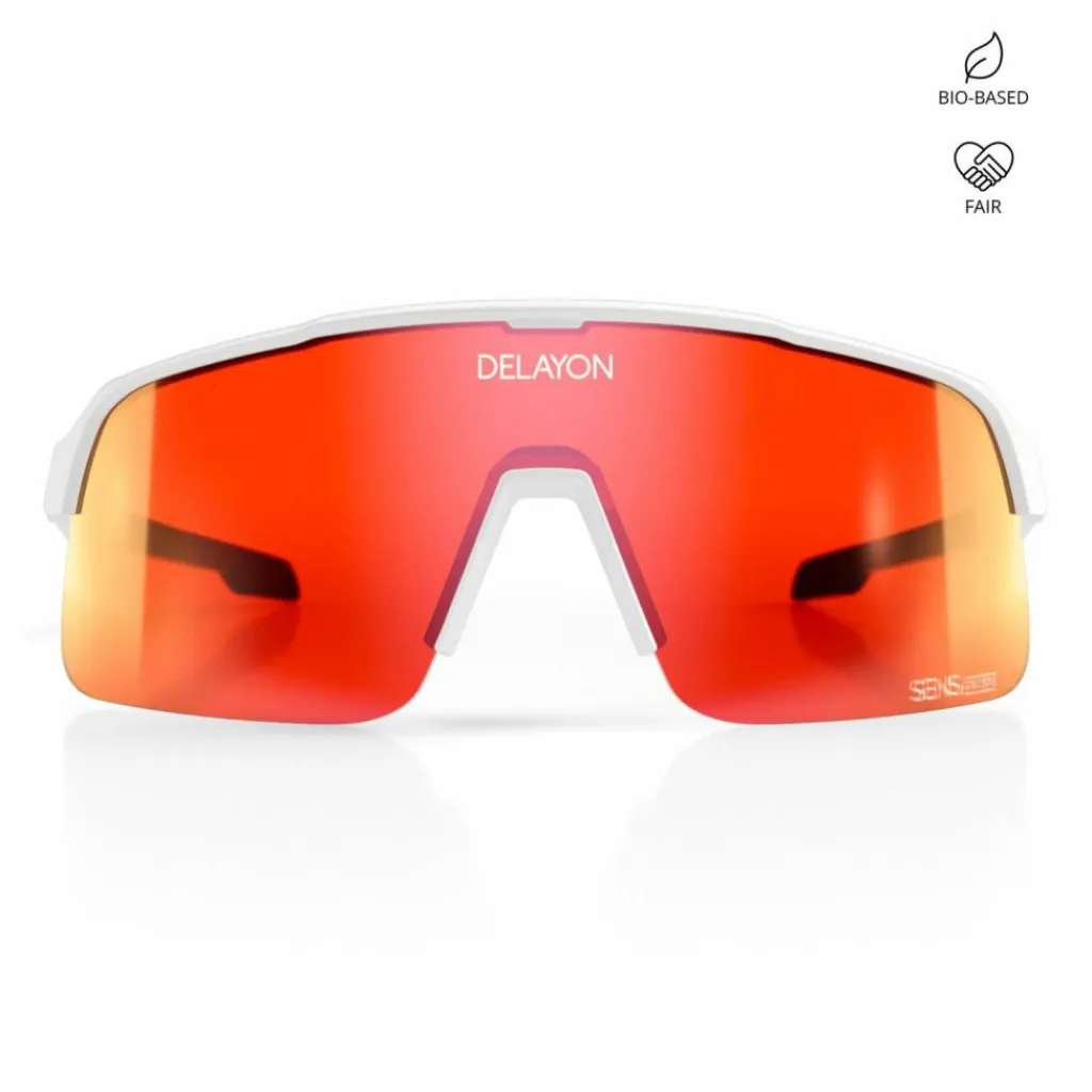 DELAYON Fahrradbrillen|Brillen<· Pulse Matte White-Red VLT 18