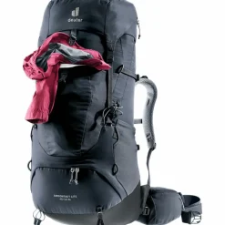 Deuter Trekkingrucksäcke|Wanderrucksäcke<· Aircontact Lite 45 + 10 SL black-graphite
