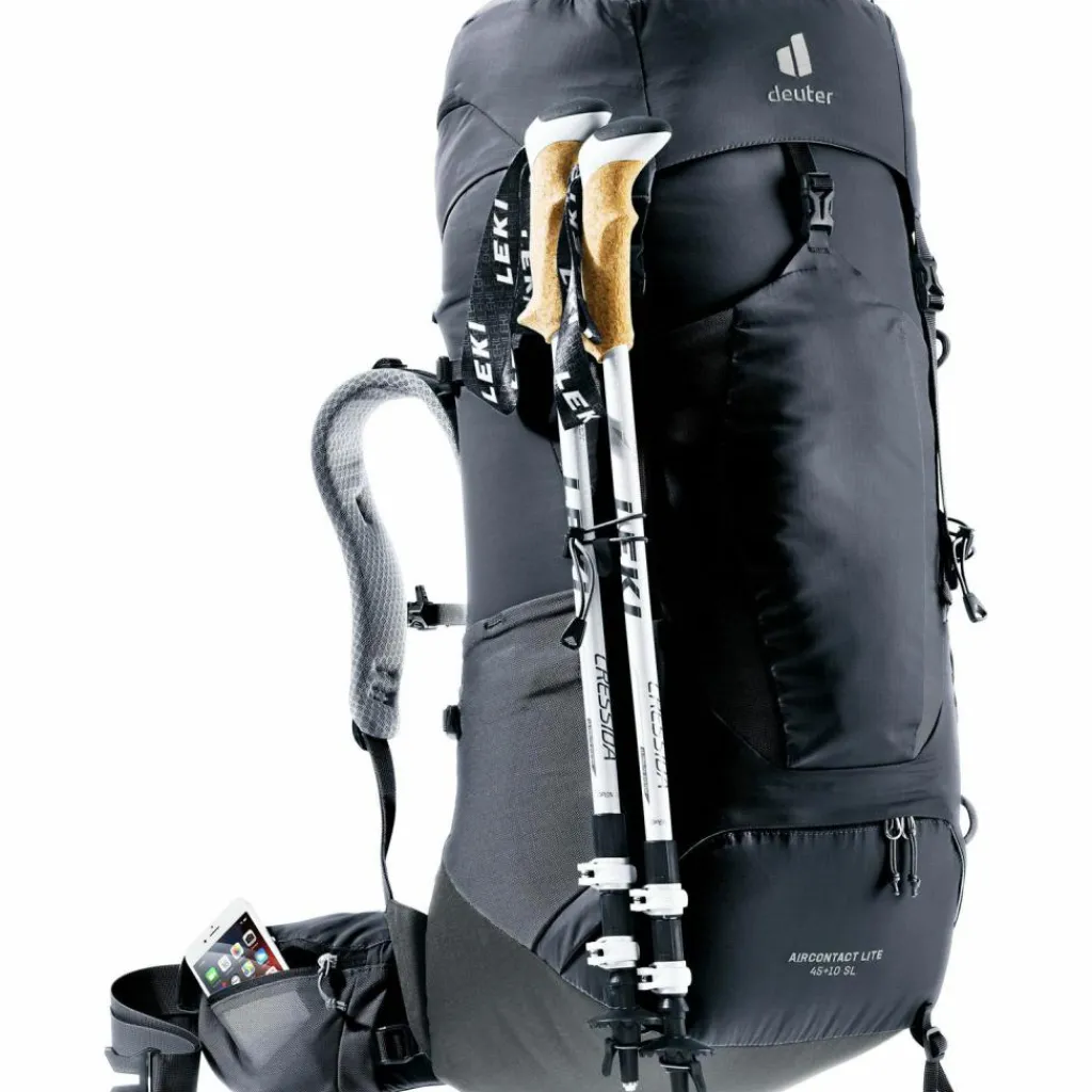 Deuter Trekkingrucksäcke|Wanderrucksäcke<· Aircontact Lite 45 + 10 SL black-graphite