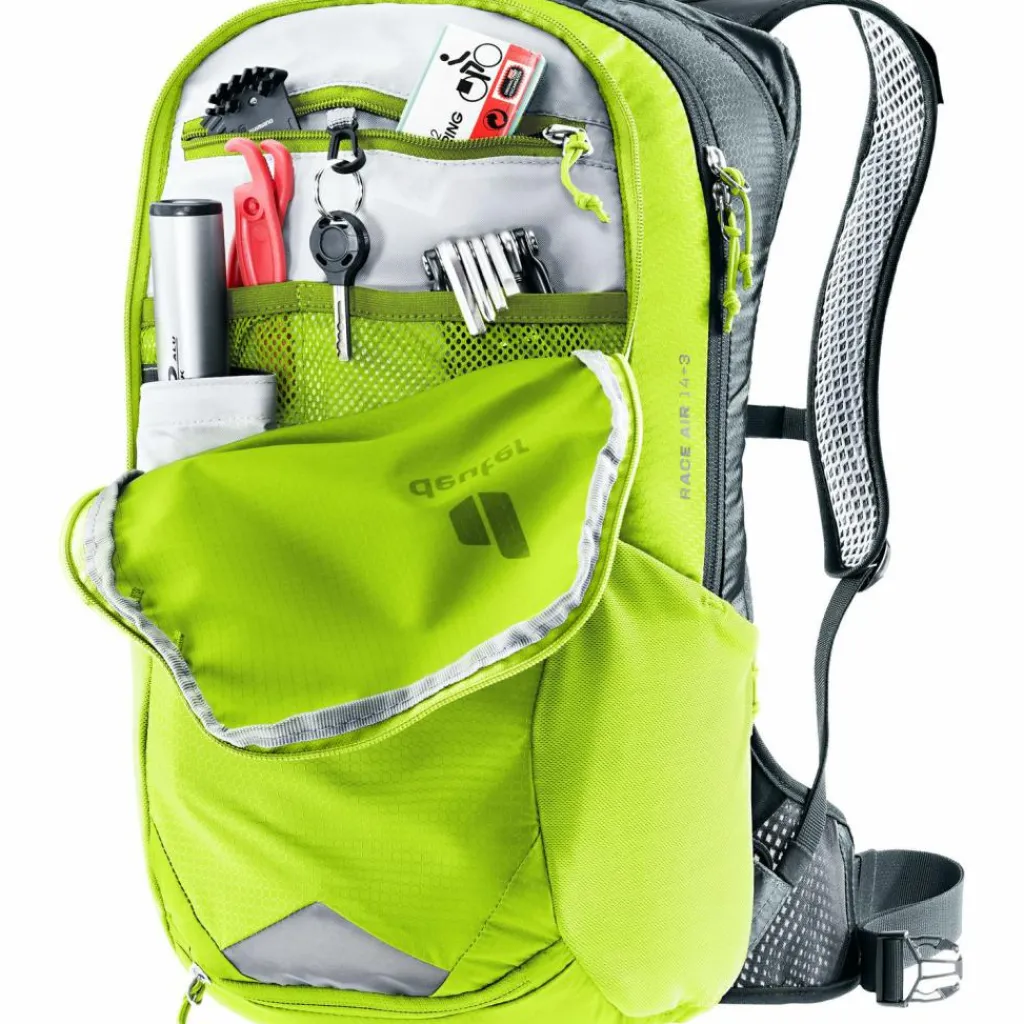 Deuter Fahrradrucksäcke<· Race Air 14+3 citrus-graphite