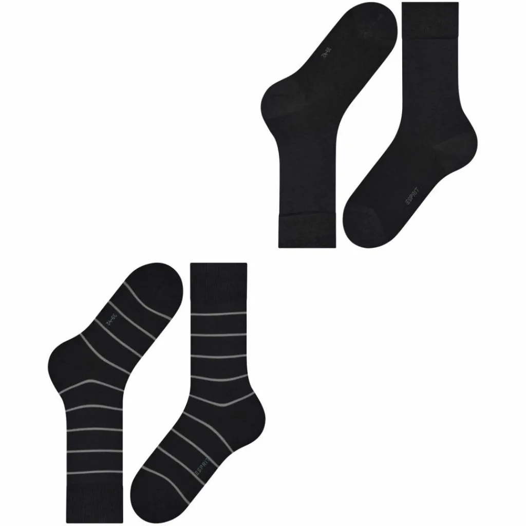 ESPRIT Socken<· Modern Stripe SO 2-Pack black (3000)