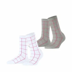 ESPRIT Socken<· Sketched Grid SO 2-Pack sortiment (0010)