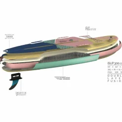FIREFLY Stand Up Paddling<· iSUP 300 COM I wood-purple-dark-pin