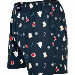 HAPPY SHORTS Unterwäsche<· Web-Boxershorts Snowmen & Gingerbreadmen navy