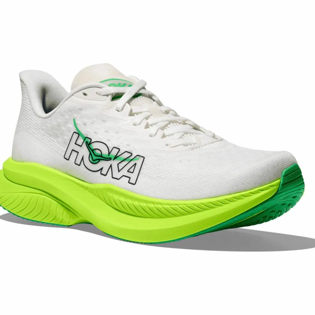HOKA Laufen|Laufschuhe<· Mach 6 white - neon lime