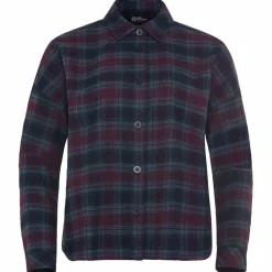 Jack Wolfskin Camping|Camping<· BAJA FLANNEL SHIRT W CHECK dark navy
