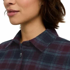 Jack Wolfskin Camping|Camping<· BAJA FLANNEL SHIRT W CHECK dark navy