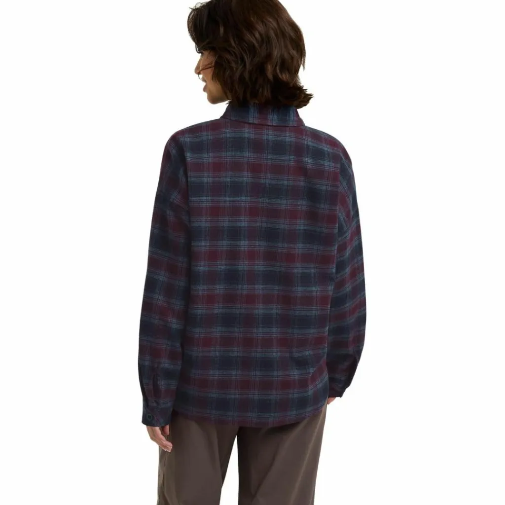 Jack Wolfskin Camping|Camping<· BAJA FLANNEL SHIRT W CHECK dark navy
