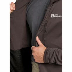Jack Wolfskin Fleecejacken<· KOLBENBERG HOODED FZ M peat