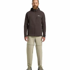 Jack Wolfskin Fleecejacken<· KOLBENBERG HOODED FZ M peat