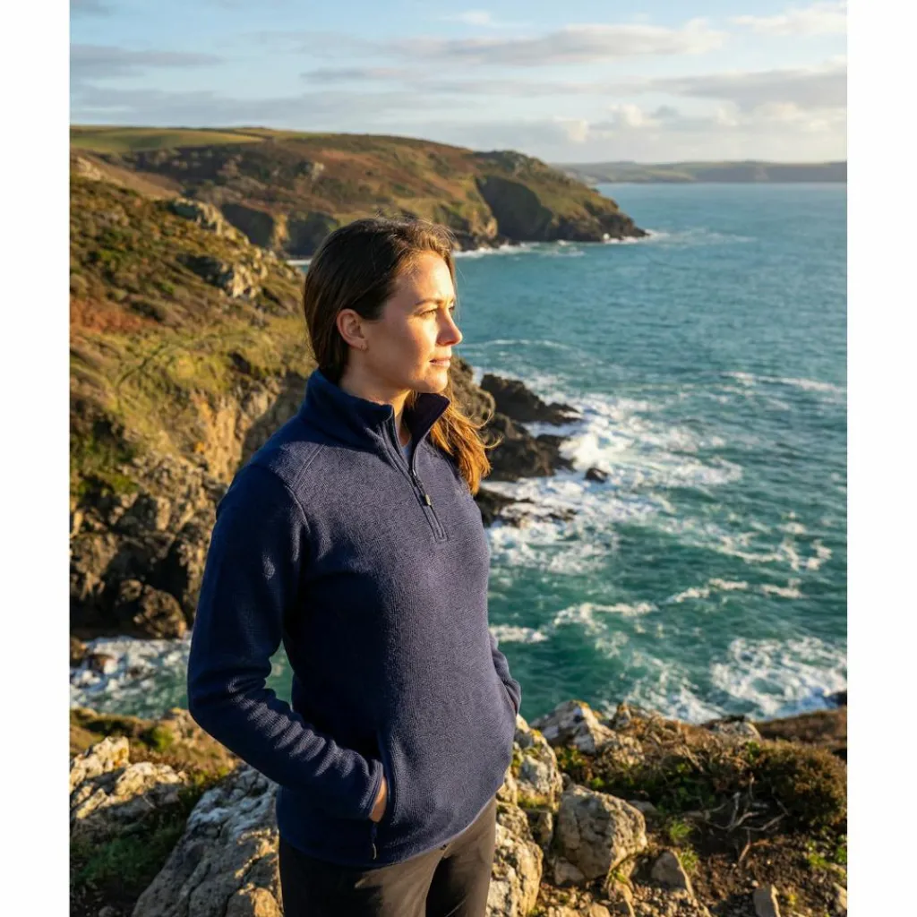 New · 1/4 Zip Strickfleecepullover Helmi Damen Fleecejacken